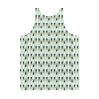 Polka Stag Beetles Blue Unisex Tank Top